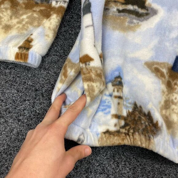 Vintage Bon Worth Fleece Jacket Full Zip w/ Pockets Lighthouse Adult Size S/M - Picture 7 of 8